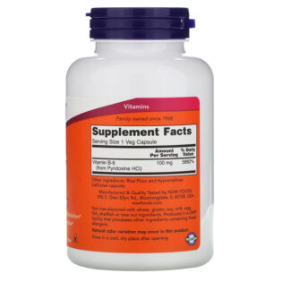 Now Foods – Vitamin B-6 100mg 100caps