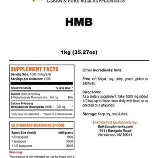 Bulk Supplements – HMB Powder 250Grs