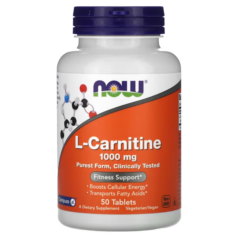 Now Foods - L-Carnitine 1000mg 50VegCapsules Carnitina Pura Carnipure
