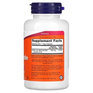 Now Foods – Niacin 500mg 100Caps Niacina B3