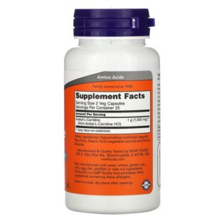 Now Foods – Acetyl-L-Carnitina 500mg 50Vcaps now