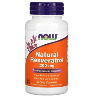 NOW Foods – Resveratrol 200mg 60 Cápsulas Vegetales