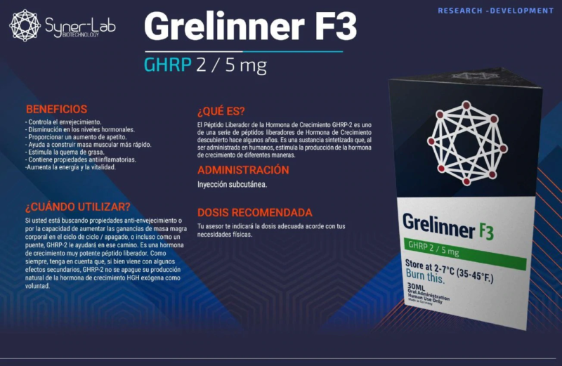 Syner lab – Grelinner F3 GHRP 2 5mg