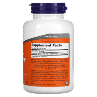 Now Foods – L-Arginine Double Strength 1000mg 120Tablets Arginina