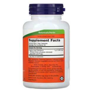 Now Foods – Acai 500mg 100VegCaps Vitaminas Antioxidante