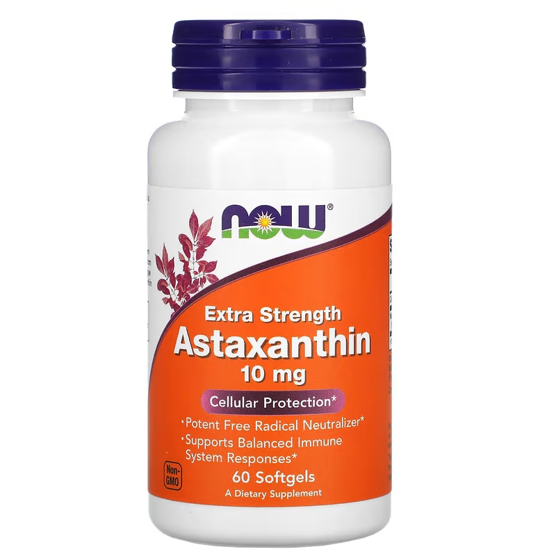 Now Foods - Astaxanthin Extra Strength 10mg 60Softgels Carotenoide Natural