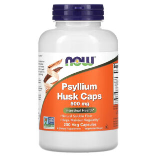 Now Foods – Psyllium Husk 500mg 200VegCaps Fibra Dietetica Natural