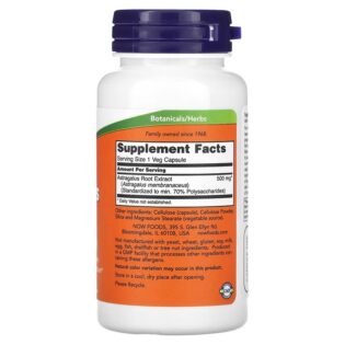 Now Foods – Astragalus 500mg 100Vegcaps Contencion De Polisacáridos.