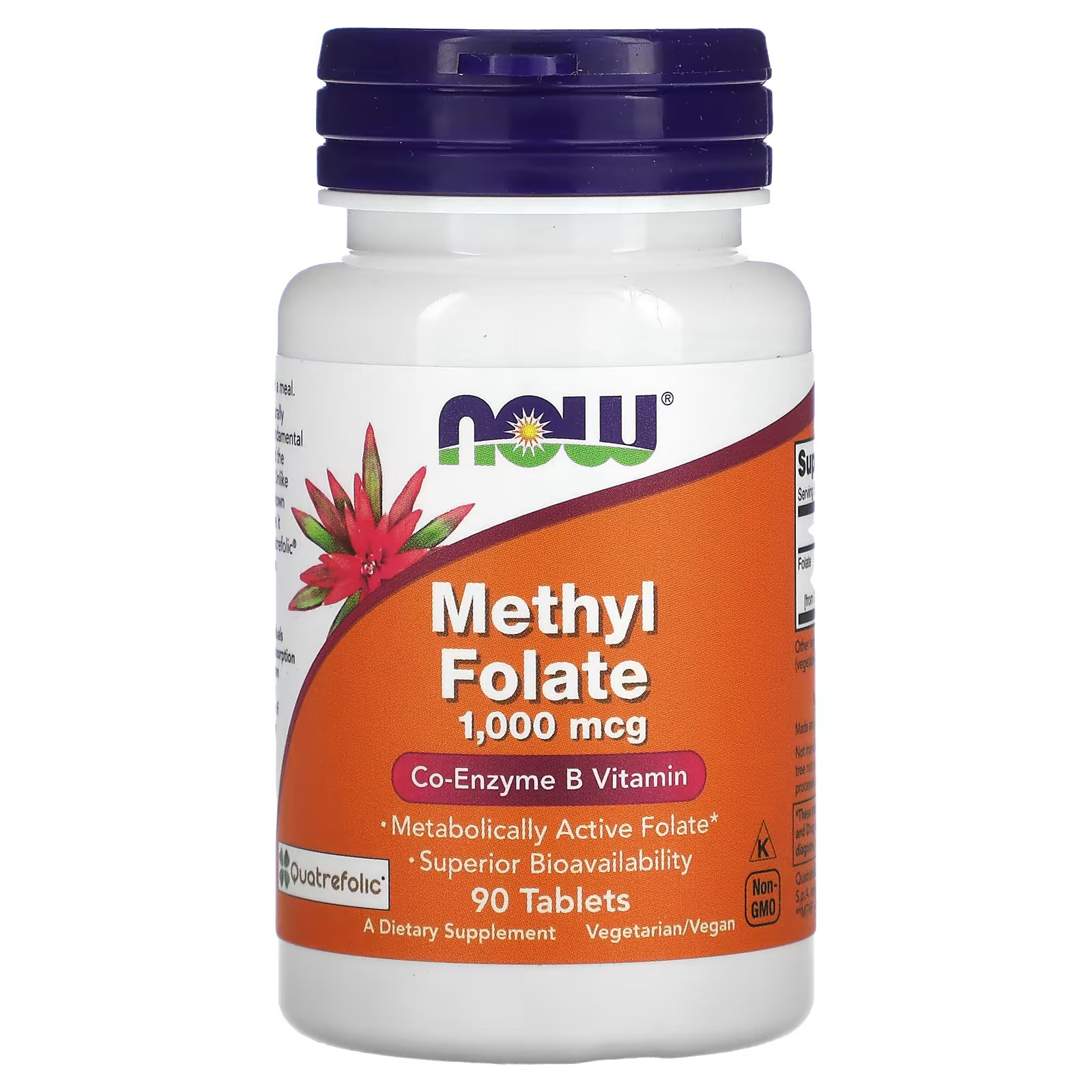 Now Foods – Methyl Folate 1000mcg 90Tabs Vitamima B9 Acido Folico