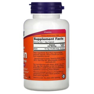 Now Foods – Biotin Extra Strength 10,000mcg 120VegCaps Biotina 1000mg
