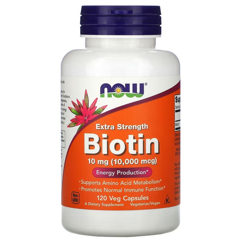 Now Foods - Biotin Extra Strength 10,000mcg 120VegCaps Biotina 1000mg