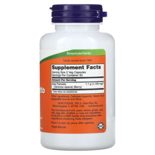 Now Foods – Saw Pawlmetto Berries 550mg 100vegCaps