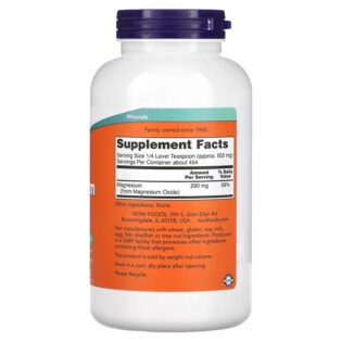 Now Foods – Magnesium Oxide Pure Powder 226g Magnesio en Polvo