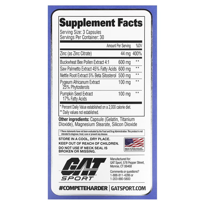 Gat Sport – Testrol Prostate 90caps 30serv. Precursor de Testosterona