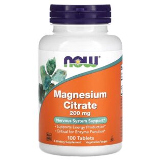 Now Foods – Magnesium Citrate 200mg 100tabs Citrato de Magnesio